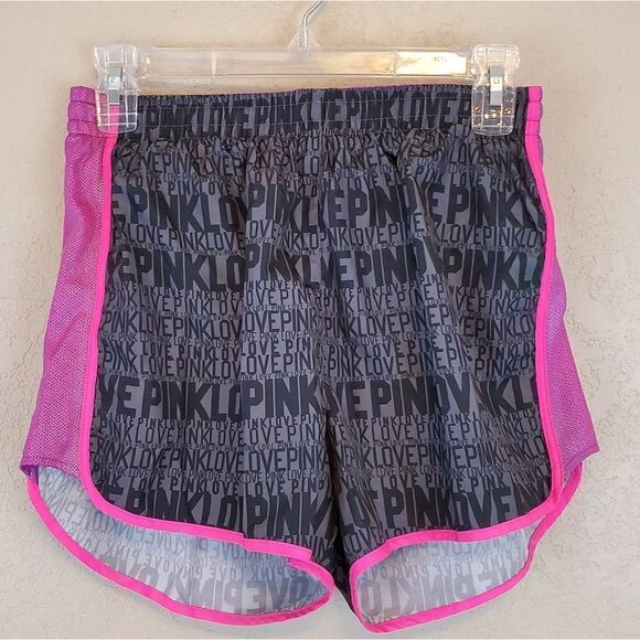 VS PINK Y2K Athletic Activewear Lined Jogging Drawstring Shimmer Shorts - Picture 1 of 5